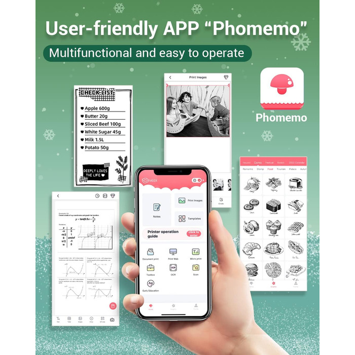 Phomemo Mini M04AS: Портативний Термопринтер Bluetooth для iOS/Android, 15/53/80/110 мм, 300DPI, для документів, фото, етикеток