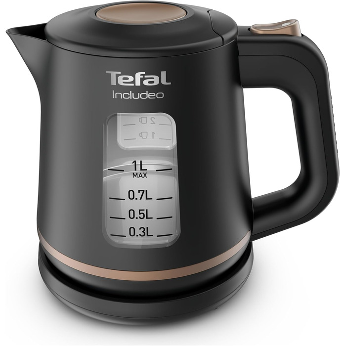 Електричний чайник Tefal Includeo KI5338, 1 л, 2400 Вт, чорний