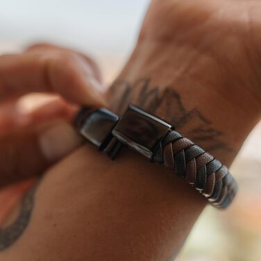 Чоловічий браслет Serasar Premium з натуральної шкіри, колір коричневий, різні розміри, магнітна застібка з нержавіючої сталі, у подарунковій коробці