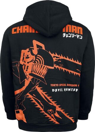 Чоловічий худі Chainsaw Man Devil Hunter чорного кольору, аніме мерч, розмір XXL