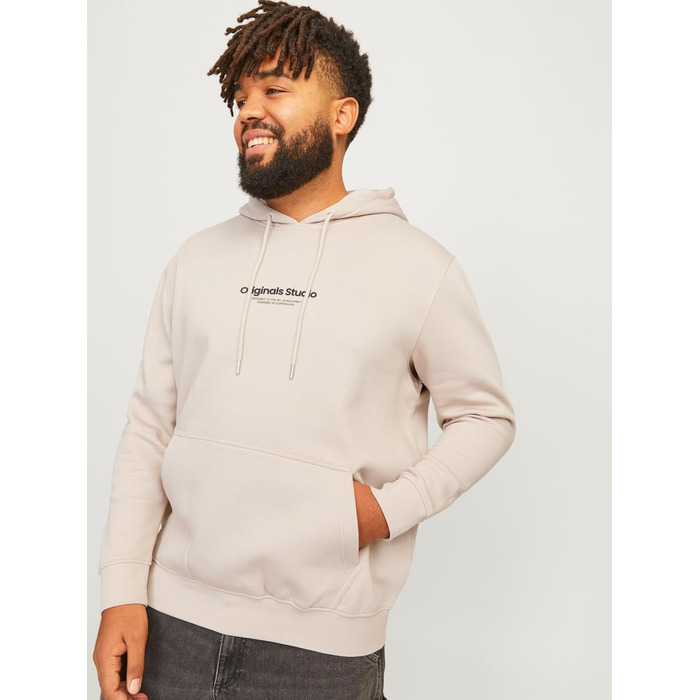 Чоловічий худі з капюшоном Jack & Jones з принтом, розмір XL, колір Moonbeam