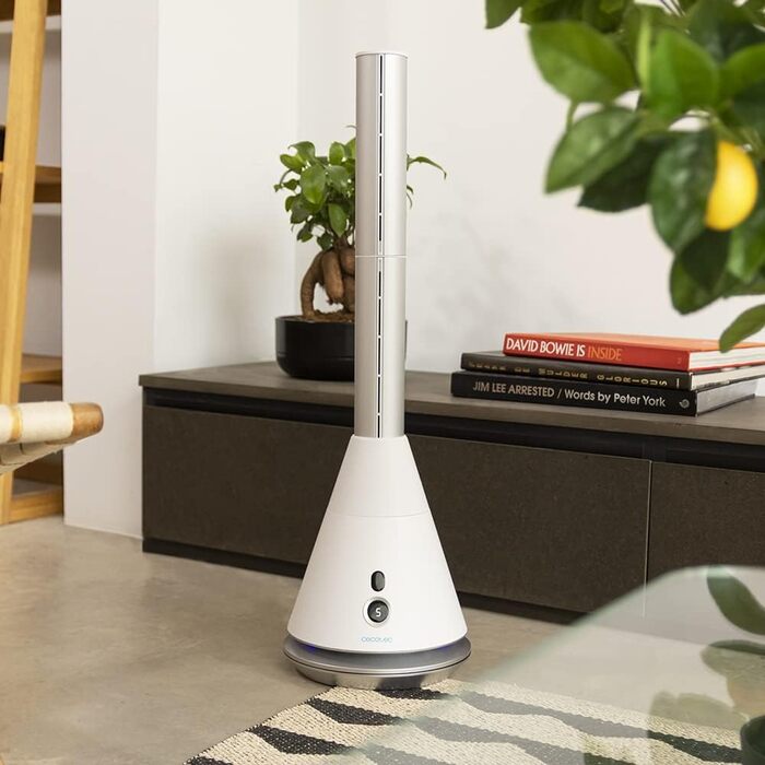 Турбовентилятор Cecotec EnergySilence 9890 Skyline Bladeless Dark: безлопатевий, 100 см, 50 Вт, сенсорний LED-дисплей, пульт ДУ, 3 режими, 3 швидкості, таймер 15 годин, 40° осциляція, регульована висота