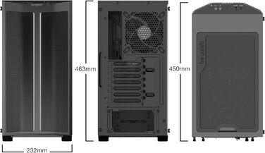 be quiet! Pure Base 500DX Black - корпус ПК з 3 вентиляторами Pure Wings 2, ARGB підсвічуванням, підтримка радіаторів до 360 мм, скло