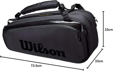 Сумка для тенісу Wilson Super Tour Pro Staff на 9 ракет, чорна