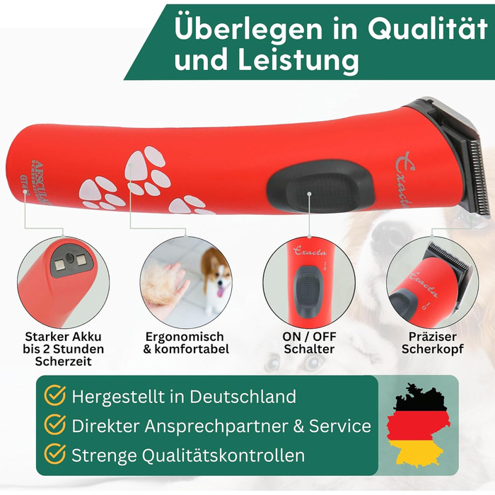 Машинка для стрижки собак Agrarzone Edition Aesculap Exacta - з запасним ножем, тиха, без вібрації, для собак та котів