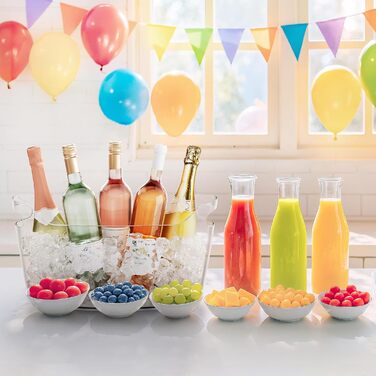 Охолоджувач для пляшок Lifewit 6,5L з лопаткою для льоду, пластиковий ведерко для шампанського (38 × 18 × 20cm), великий барний кулер з ручками для вина, пива, шампанського, напоїв, контейнер для фруктів та овочів