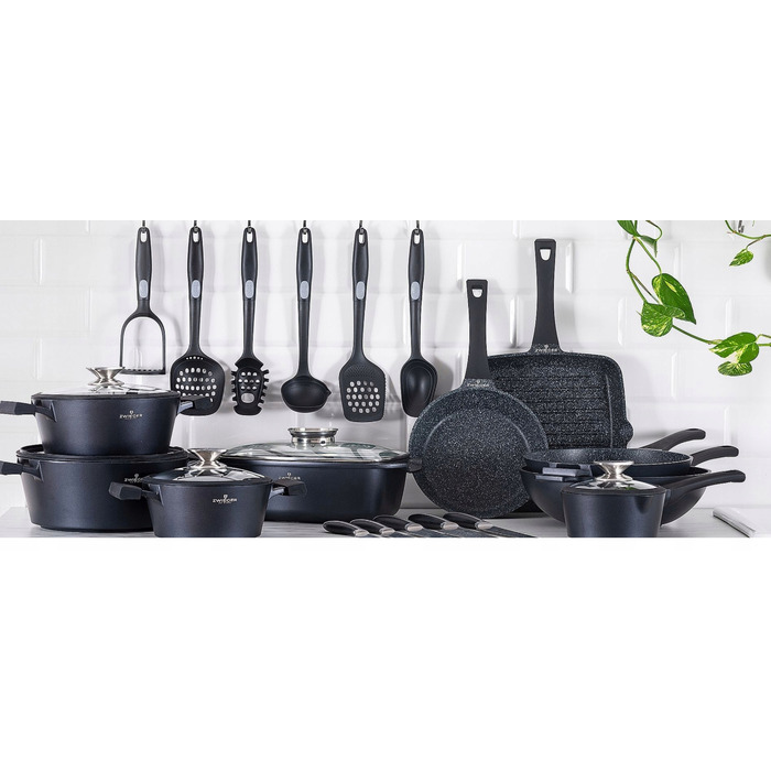 Набір алюмінієвих каструль Zwieger Black Stone, 8 предметів