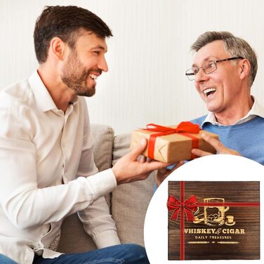 Набір для віскі Daily Treasures: келихи, камені та аксесуари (дерев'яний попільничка, різьблений ніж), подарунковий набір для чоловіків, на День батька