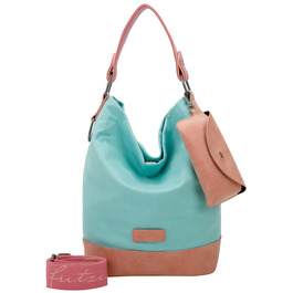 Сумка жіноча Fritzi Izzy Olga Canvas Hobo (бавовняний мікс) через плече, міська/пляжна, веганська, знімний футляр для окулярів, 37x27x17 см, кольори: чорний, рожевий, помаранчевий, зелений, синій, рожевий, фіолетовий, м'ятний, бежевий (Pooly)