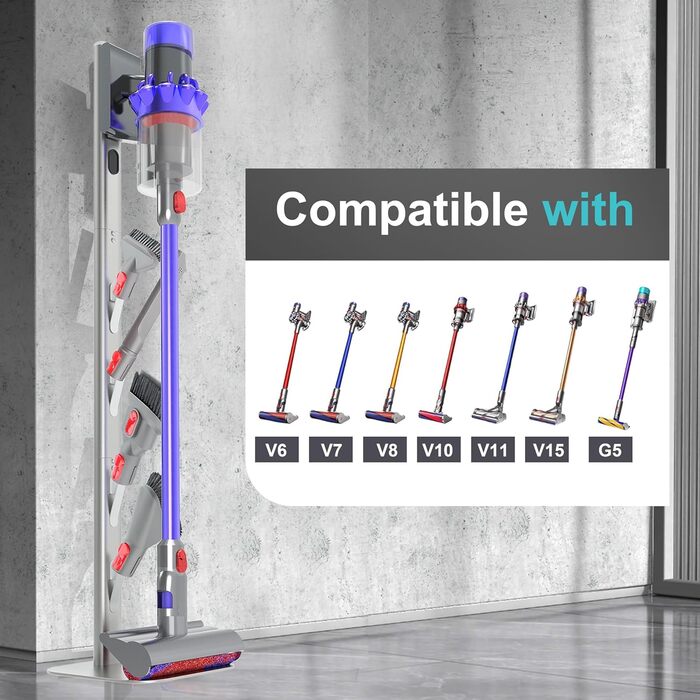 OUTBROS Vacuum Cleaner Stand Compatible with Dyson V15 V12 V11 V10 V8 V7-DC30 DC31 DC34 DC35 Floor Stand, Universal Vacuum Cleaner Stand, Black