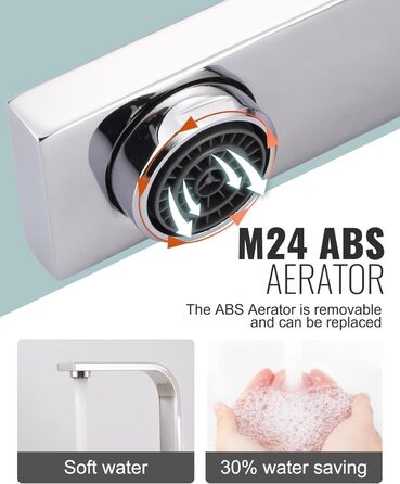 Кран кухонний поворотний 360°, з нержавіючої сталі, для кухні, автодому, ванної кімнати (хром)