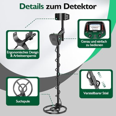 Металодетектор OMMO Pro для дорослих та дітей, USB, водонепроникний, 3 режими, преміум-якість