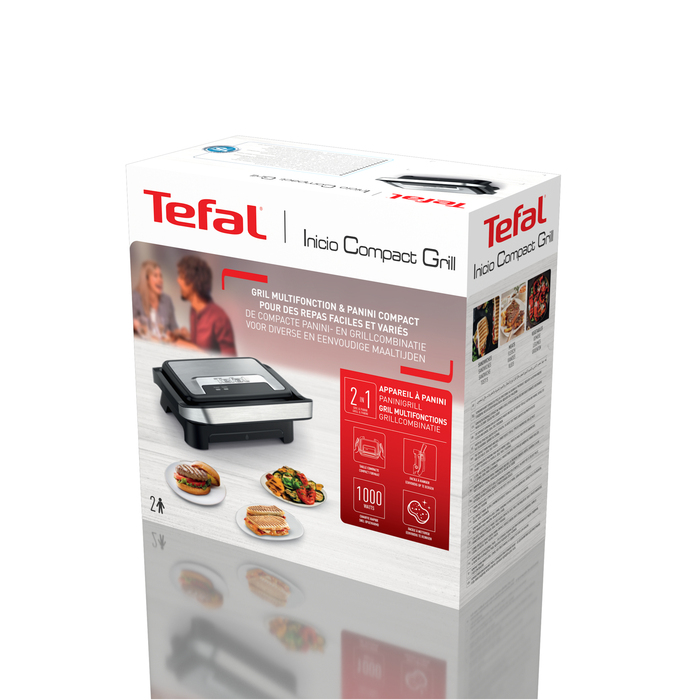 Електричний контактний гриль Tefal GC270D10, сріблястий/сірий, 1000 Вт