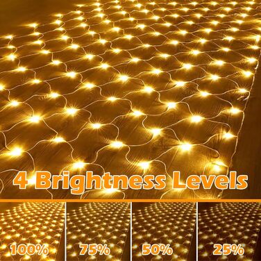 Льорочка з LED-підсвічуванням Withosent для ялинки, 400 LED, IP44, функція пам'яті, вологостійка, 8 режимів, тепле біле світло (3.5м)