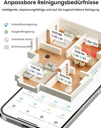 Робот-пилосос LEFANT M1 Pro: з картографією, функцією миття, 5500Pa, для тварин, керування через додаток/Alexa, білий/чорний