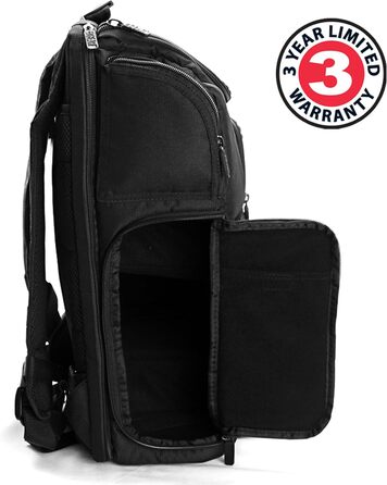 Рюкзак для камери USA Gear DSLR з відділенням для ноутбука 43,18 см, водонепроникний, з кріпленням для штатива, чорний