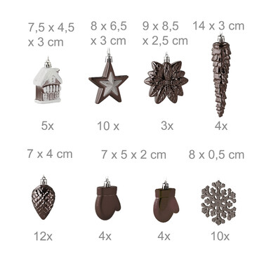 Relaxdays Set of 100 Christmas Baubles