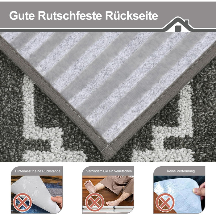 Килимочки на сходи BEQHAUSE, 4 шт., самоклеючі, для дітей, літніх людей та домашніх тварин, 100% поліестер, TPE-підкладка, 22x70 см, темно-сірий