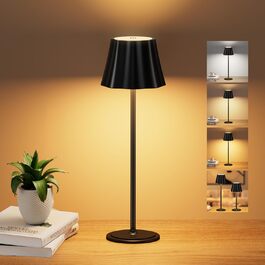 Бездротова LED-лампа Suright для столу з акумулятором 5000mAh, 3 режими кольору та регулюванням яскравості, IP54 вологозахист для вулиці, кемпінгу, тераси, вітальні, спальні