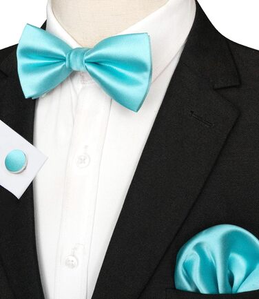 Набір краватки, кишенькового хустинки та запонок для чоловіків JEMYGINS (ясний блакитний)