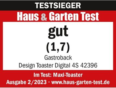 Тостер GASTROBACK 42396 Digital 4-слайсовий, 950 Вт, нерж. сталь, LCD-дисплей, 7 режимів, підставка для булочок, сріблястий