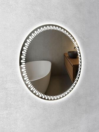 Кругле підсвічуване LED-дзеркало у ванну кімнату, 110 см