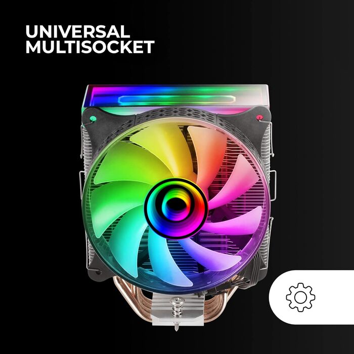 Система водяного охолодження CPU Mars Gaming MCPU-VR, 180W TDP, ARGB, 4 теплові трубки, тихий вентилятор 120 мм