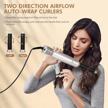 Набір фена та плойки 6 в 1 Air Styler: сушка, укладка, об'єм, локони. Іонна турботехнологія, 1200W. Для професійного салонного догляду за волоссям