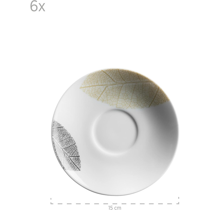 Сервіз MÄSER 931215 для 6 осіб, 30 предметів, білий порцеляновий посуд без обідків