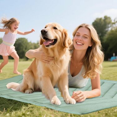 Кілт-мат UIQELYS для собак, зелений, без гелю, з тканини з охолоджуючим ефектом та оксамитової підкладки, миється, охолоджуюча подушка для собак, літо, цуценята та кошенята (150x102 см)