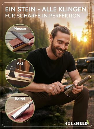 Набір для заточування ножів та інструментів Schleifstein: 400/1000/3000/8000 гріт, шкіра, кутник для заточування