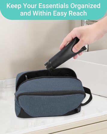 Чоловічий дорожній органайзер Elviros: туалетна сумочка, косметичка для подорожей (Marineblau)