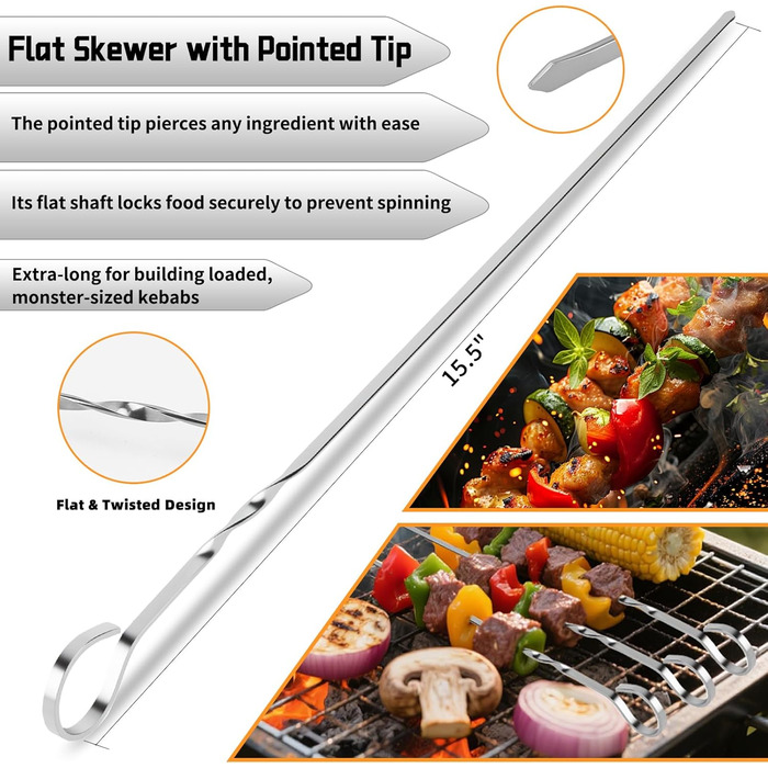 Набір аксесуарів для гриля з нержавіючої сталі на 9 частин, преміум-якість, для чоловіків та батьків, ідеальний подарунок на день народження/Новий рік, для BBQ, гриля та кемпінгу, з сумкою, включає шпатель, щипці