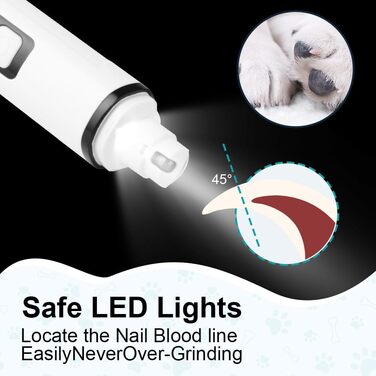 Електричний триммер для собак та котів Aomig Krallenschleifer 6 шт. з LED-дисплеєм та змінними насадками