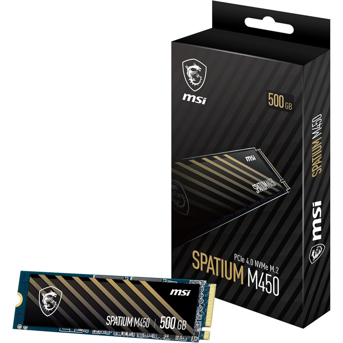 SSD MSI Spatium 2TB PCIe 4.0 NVMe M.2 - Внутрішній твердотільний накопичувач, 7000 МБ/с (читання) & 6800 МБ/с (запис), 3D NAND, Захист даних, 5 років гарантії (1400 TBW)