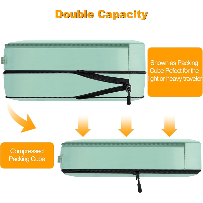 Органайзер для валізи: набір з 8 шт. (білий). Упаковочні куби, органайзери для подорожей, косметичка.