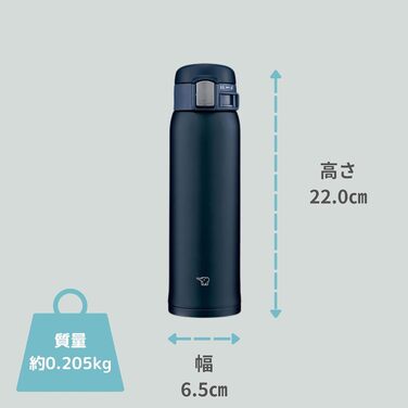 Zojirushi Stainless Steel Thermobecher 480ml - Leakproof Travel Mug for Coffee, Office & Travel - Dark Blue