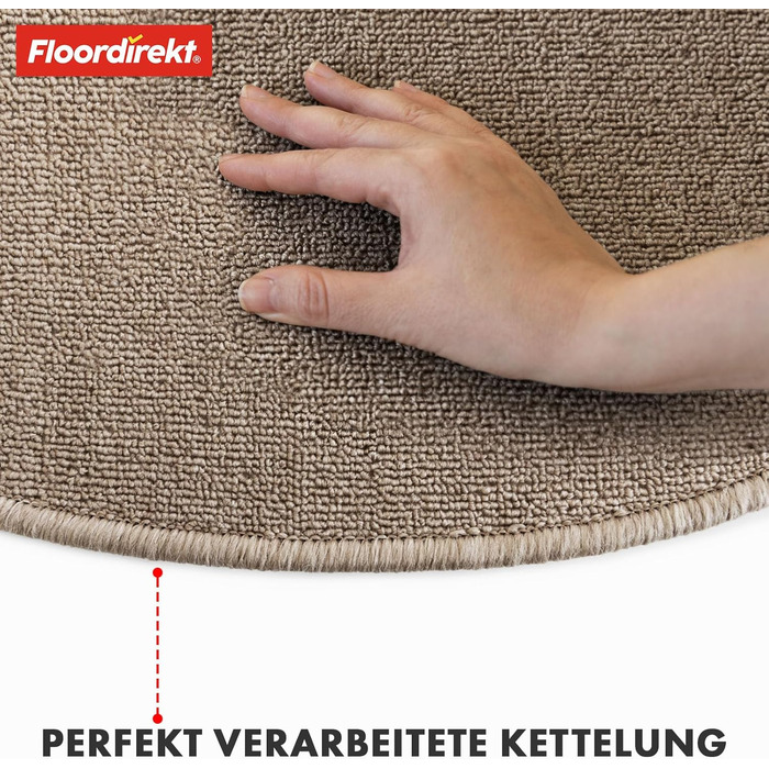 Килимок для сходів Floordirekt 15 шт. (65x23 см, напівкруглий), колір: коричневий