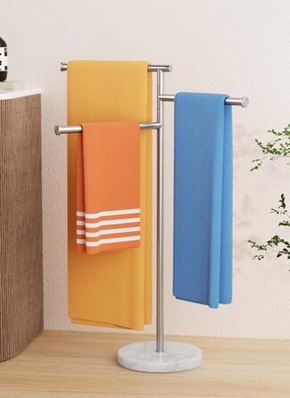 Підставка для рушників KES Gold, настільна, з нержавіючої сталі 18/8, з мармуровою основою, BTH219-BZ, щітканий золотий, 3-х рівнева