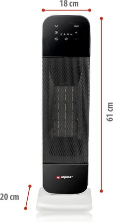 Електричний обігрівач та вентилятор Alpina - Турбо вентилятор з пультом та таймером, 2000W