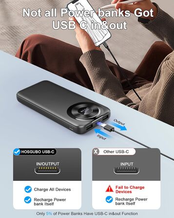 Портативний зарядний пристрій з вбудованими кабелями та роз'ємами, акумуляторний пак, сумісний з Android та іншими пристроями, чорно-жовтий