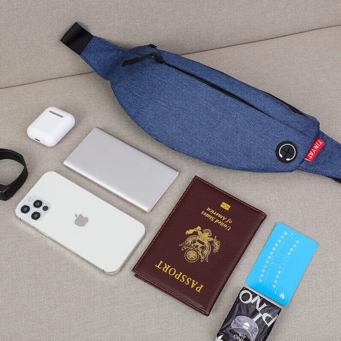 Поясна сумка TYNAT для туризму та спорту (сіра, блакитна), T201