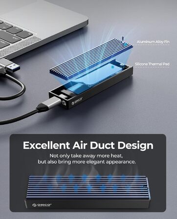 Зовнішній корпус-адаптер ORICO M.2 NVMe SSD USB-C 3.2 Gen2 10Gbps для PCIe NVMe M-Key/M+B Key (2230/2242/2260/2280), підтримка UASP, M-2PV