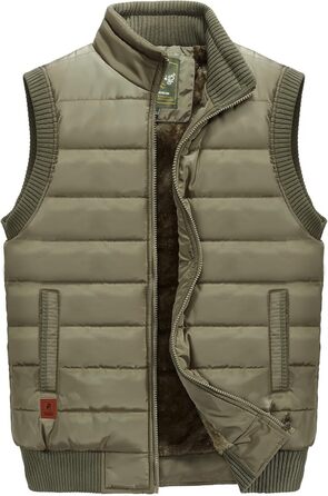 Чоловіча тепла флісова жилетка для риболовлі та активного відпочинку з багатьма кишенями, термостійкий комір, безрукавка, 3XL, хакі