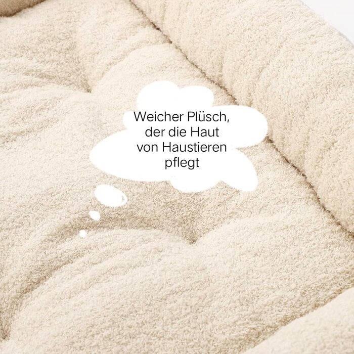 Кругле ліжко для собак та котів, м'яке, зручне, антиковзаюче, бежеве, S (37x33x13 см)