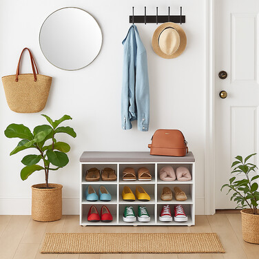 Relaxdays shoe bench with padded seat