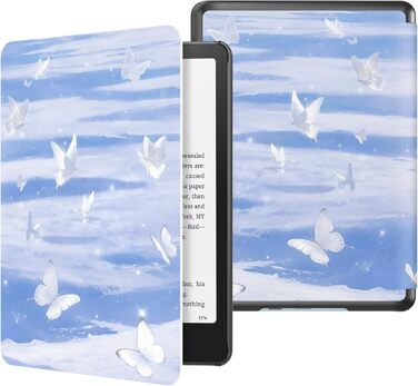 Чохол MoKo для Kindle Paperwhite 12-го покоління (2024) та Kindle Colorsoft Signature Edition (2024), PU шкіра, авто-сон/пробудження, сірий ліс (сніговий метелик)