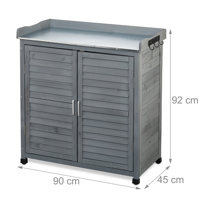 Relaxdays Plant Stand with Underneath Cabinet