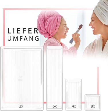 Makeup Organizer Drawer Insert for Cosmetics and Makeup, Compatible with Malm Dresser, Organization System Vanity Table, Storage Boxes (20-piece, for an entire drawer)