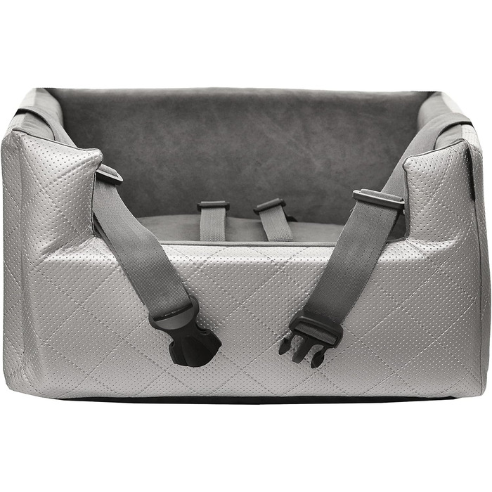 Автокрісло для собак та котів | Чорний велюр | 57x50 см | Зручне автоліжко для тварин